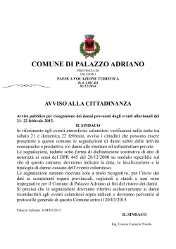 AVVISO X DANNI PALAZZO - Comune di Palazzo Adriano