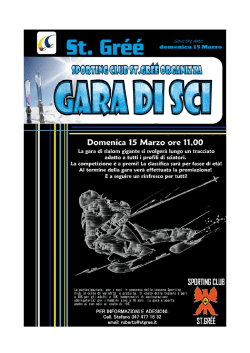 Domenica 15 marzo verr&agrave; effettuata la gara sociale dello