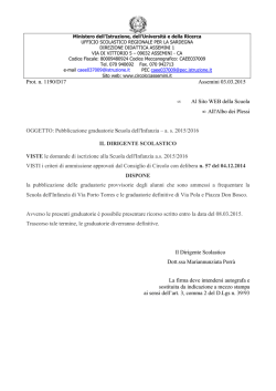 pubblicazione graduatoria provvisoria e definitiva