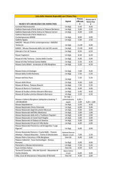 Lista delle riduzioni disponibili con il Roma Pass MUSEI E