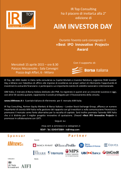Banca Finnat partner dello AIM INVESTOR DAY per il secondo anno