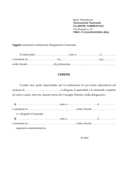 domanda costituzione Delegazione Comunale