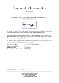 Fatturazione elettronica - Comune di Chiusavecchia