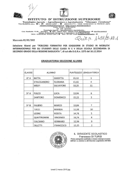 Graduatoria selezioni alunni - Percorsi formativi per soggiorni di
