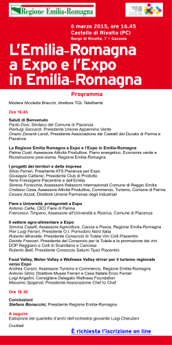 Programma - Expo 2015 - Regione Emilia