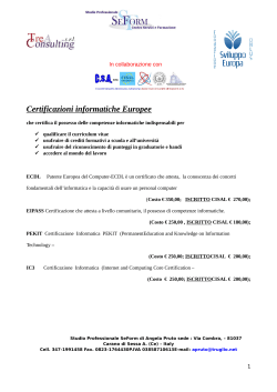 Certificazioni informatiche Europee