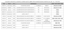 chiusure straordinarie nuoto libero dal 04/03/2015 al 17/05/2015