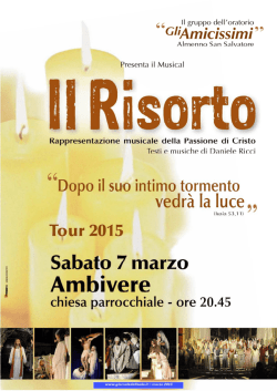 Il Risorto Tour 2015 - Giornale dell`Isola