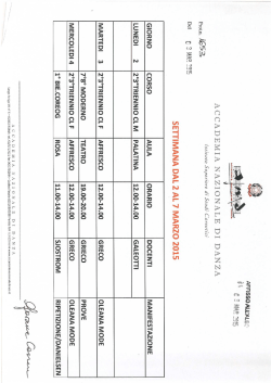 Visualizza orario settimana dal 2 al 7 marzo 2015