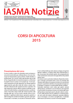 Apicoltura 1-2015 - Associazione Apicoltori Val di Sole