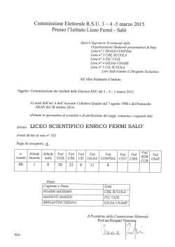 Comunicazione dei risultati delle Elezioni RSU