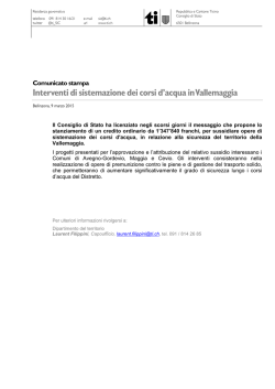 Interventi di sistemazione dei corsi d`acqua in Vallemaggia