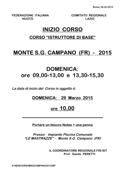 INIZIO CORSO MONTE S.G. CAMPANO (FR) - 2015