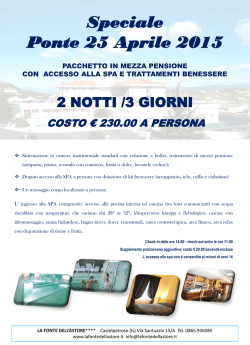 Speciale Ponte 25 Aprile 2015