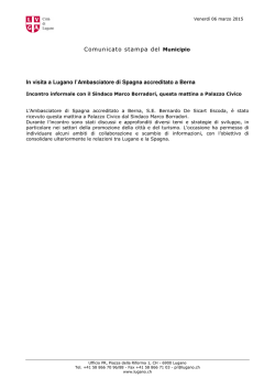 Comunicato stampa del Municipio In visita a