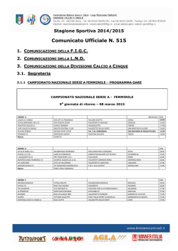 Comunicato Ufficiale 515