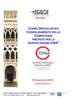 ISACA VENICE -CISA 2015 primavera
