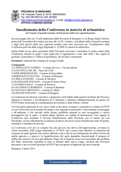 Insediamento della Conferenza in materia di