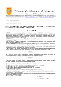 Ordinanza chiusura scuole - Istituto Omnicomprensivo di Montenero