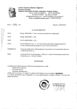 dispositivo pubblicazione graduatoria definitiva