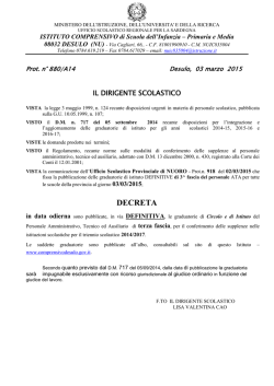 Decreto pubblicazione Graduatorie III Facia ATA definitiva 2014