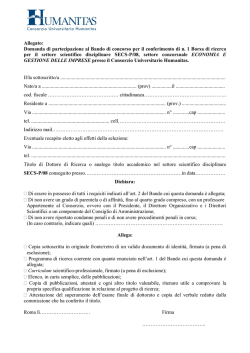Domanda - Consorzio Fortune