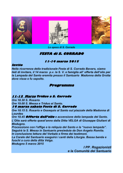 FESTA di S. CORRADO Programma - Santuario Madonna della Grotta