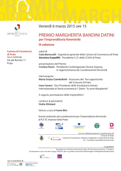 Premio Margherita Bandini per l`imprenditoria femminile
