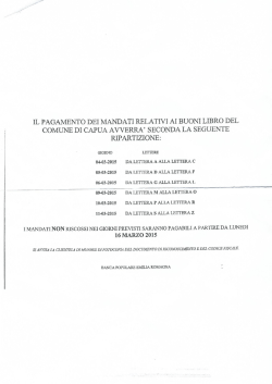il pagamento dei mandati relativi ai buoni libro del comune di capua