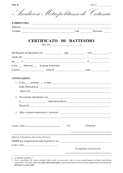 Certificato di Battesimo