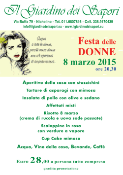 Festa delle 8 marzo 2015 - Il Giardino dei Sapori Nichelino