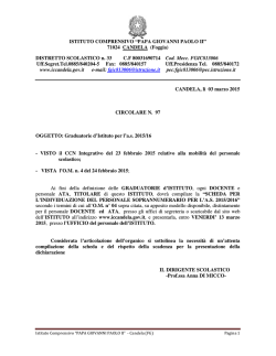 ISTITUTO COMPRENSIVO &ldquo;PAPA GIOVANNI PAOLO II&rdquo; 71024