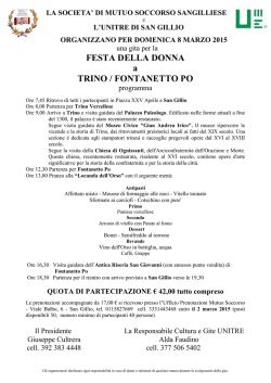 FESTA DELLA DONNA a TRINO / FONTANETTO PO