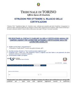 istruzioni per ottenere il rilascio delle certificazioni