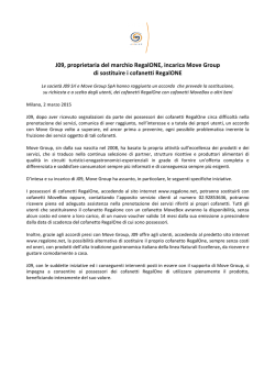 J09, proprietaria del marchio RegalONE, incarica Move Group di