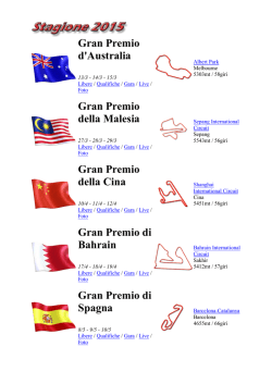 Il pdf con tutte le tappe della stagione 2015 di F1