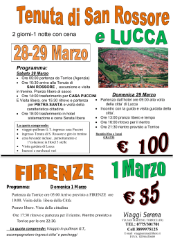 Programma: - Viaggi Serena