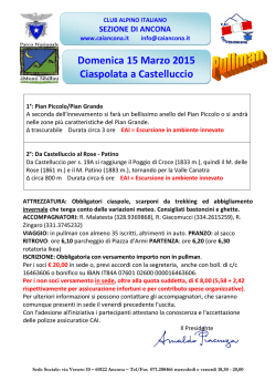 Domenica 15 marzo 2015 - Club Alpino Italiano Sezione di Ancona