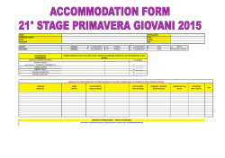 Accommodation Form 21° STAGE 2015