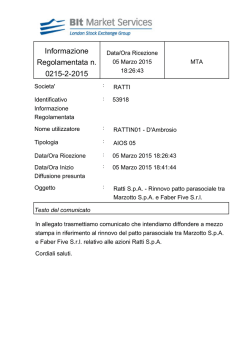 Informazione Regolamentata n. 0215-2-2015 - eMarket Storage