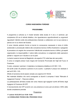 Programma corso - Ordine degli Ingegneri della provincia di Frosinone