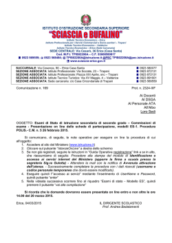 ISTITUTO D`ISTRUZIONE SECONDARIA SUPERIORE Ai Docenti Al