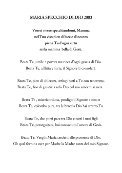 Maria, Specchio di Dio - Parrocchia "San Biagio"