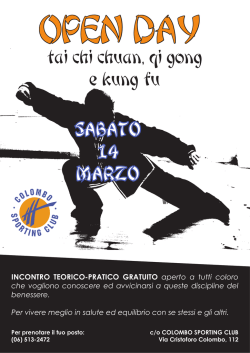 Sabato 14 Marzo - Info - Colombo Sporting Club