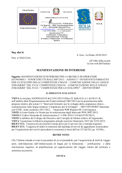 Manifestazione d`interesse C1 FSR 1110-2