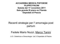 Recenti strategie per l` emorragia post partum Fedele Mario Nuzzi