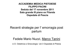 Recenti strategie per l` emorragia post partum Fedele Mario Nuzzi