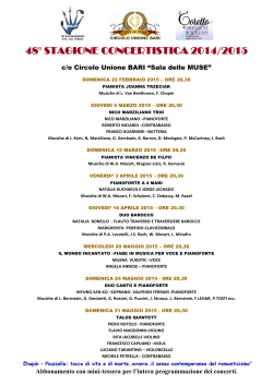 Programma 48° Stagione Concertistica 2014-15