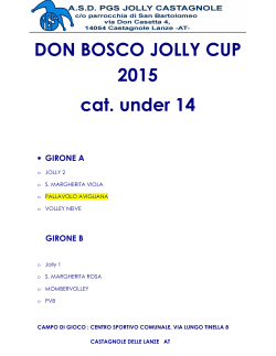 DON BOSCO JOLLY CUP 2015 cat. under 14