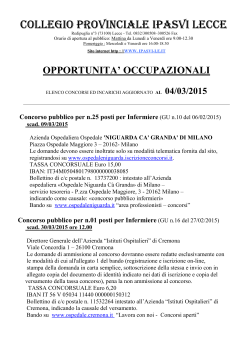 Opportunità occupazionali agg. 04.03.2015